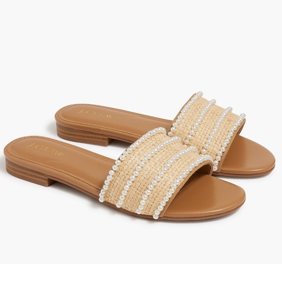 J. Crew Shoes - NWT | J Crew Pearl slide sandals | Size 9